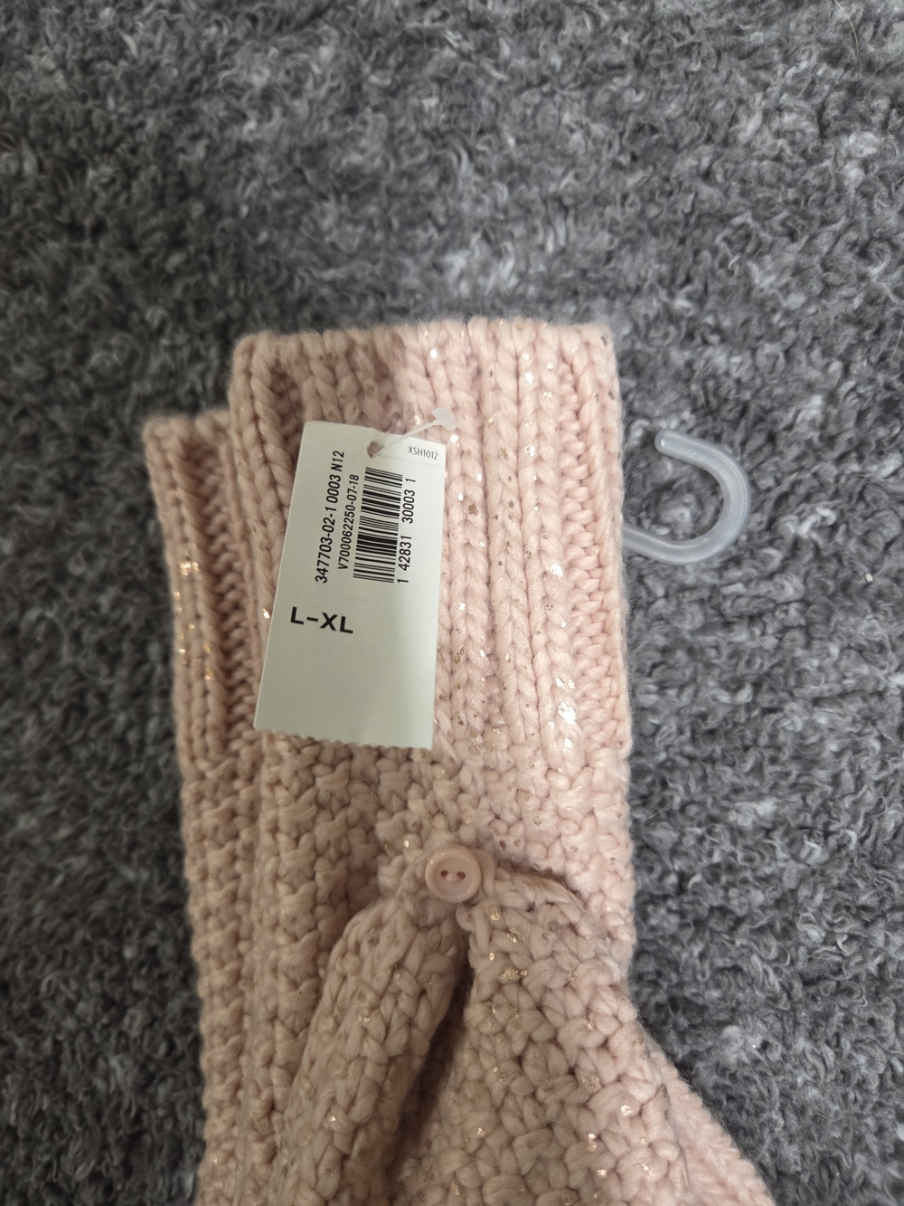 Old Navy Kids Pink Knit Convertible Mittens with Sparkle - Picture 2 of 3